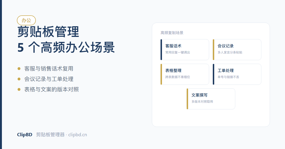 五种高频办公复制场景的示意图
